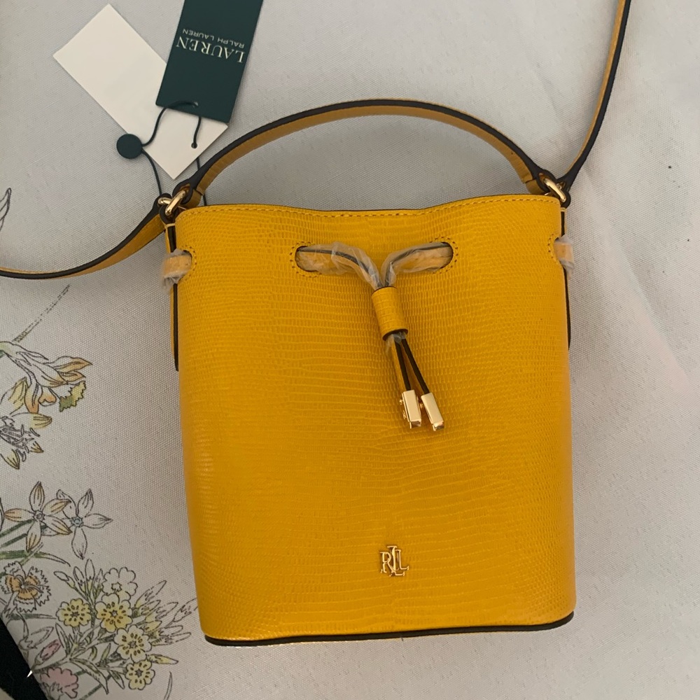 NWT Ralph Lauren Leather Purse Yellow Gold